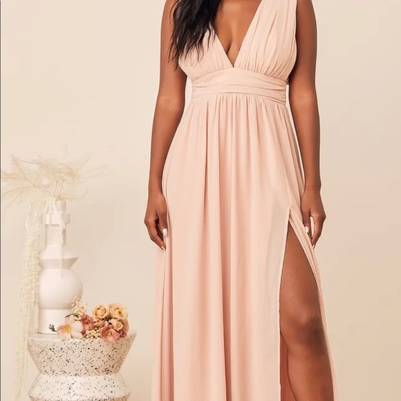 Lulus Heavenly Hues Blush Maxi Dress - Picture 2 of 11